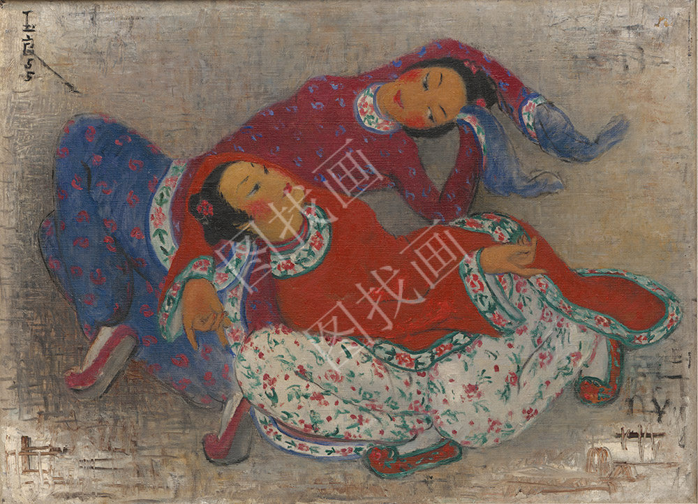 近现代 潘玉良 双人袖舞 50x70cm